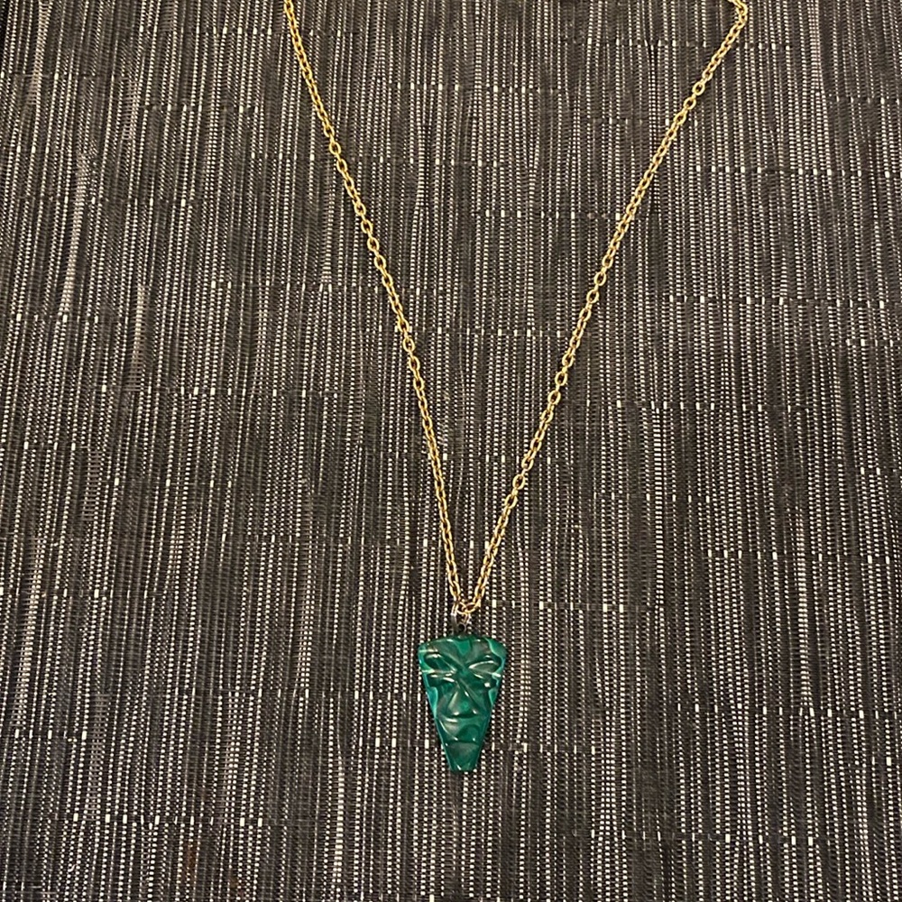 Green Malachite pendant with chain